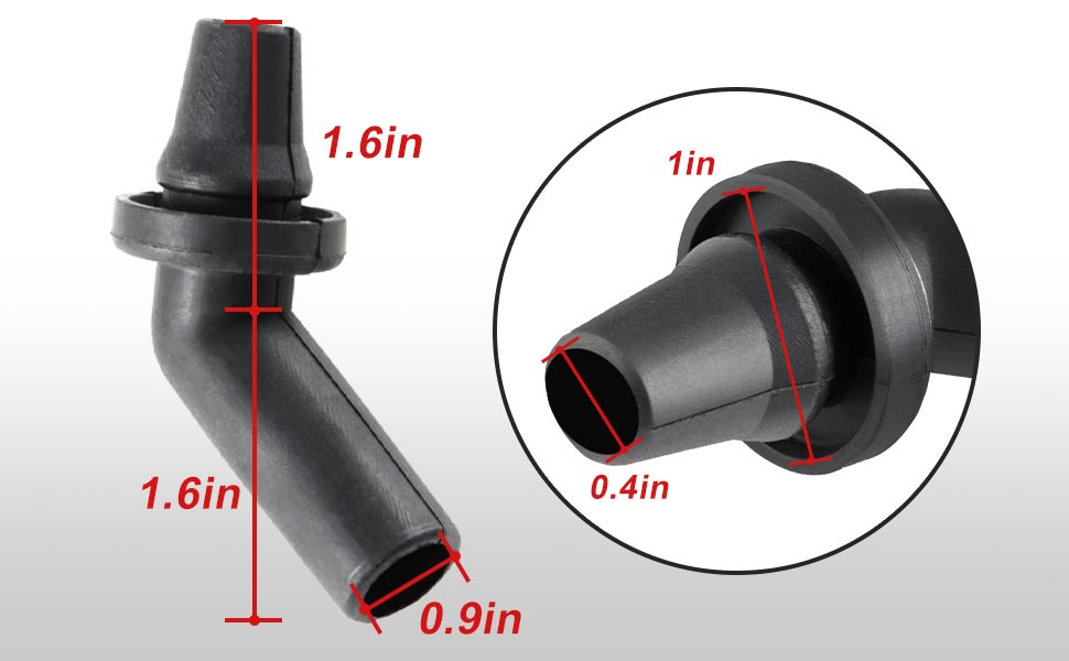 EEH500100 Connecteur Tuyau Vidange Toit Ouvrant – Lot De 4 En Caoutchouc Noir – Compatible Range Rover Sport, LR3, LR4, Discovery 3/4